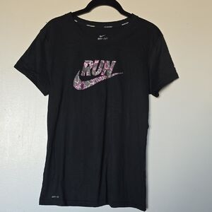 Nike Black Tee with Pink Graphic